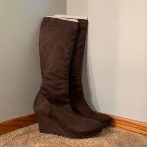 Boden Wedge Heel Tall Stretch Boots - Price Dropped!